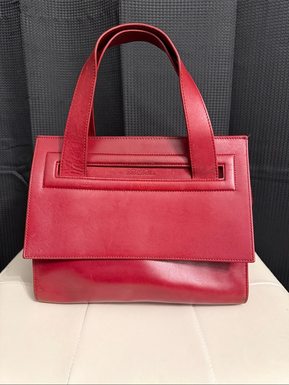 Brooks Brothers Classic Structured Red Leather Satchel - Very good condition $65